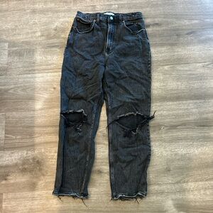 Distressed Black Denim Jeans